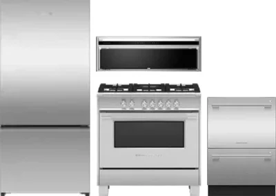 4 Piece Package Includes Refrigerator, Range, Hood And Dishwasher